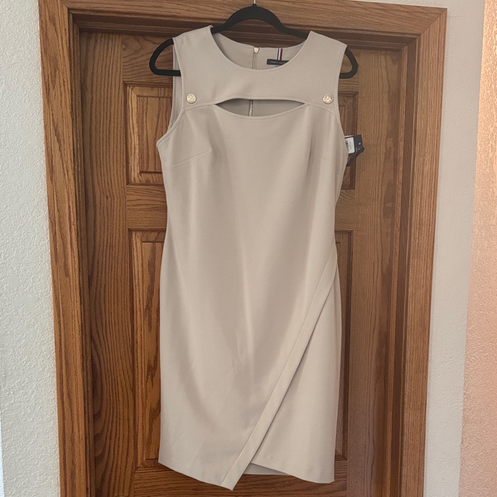 Elegant Cream Sleeveless Dress Tommy Hilfiger